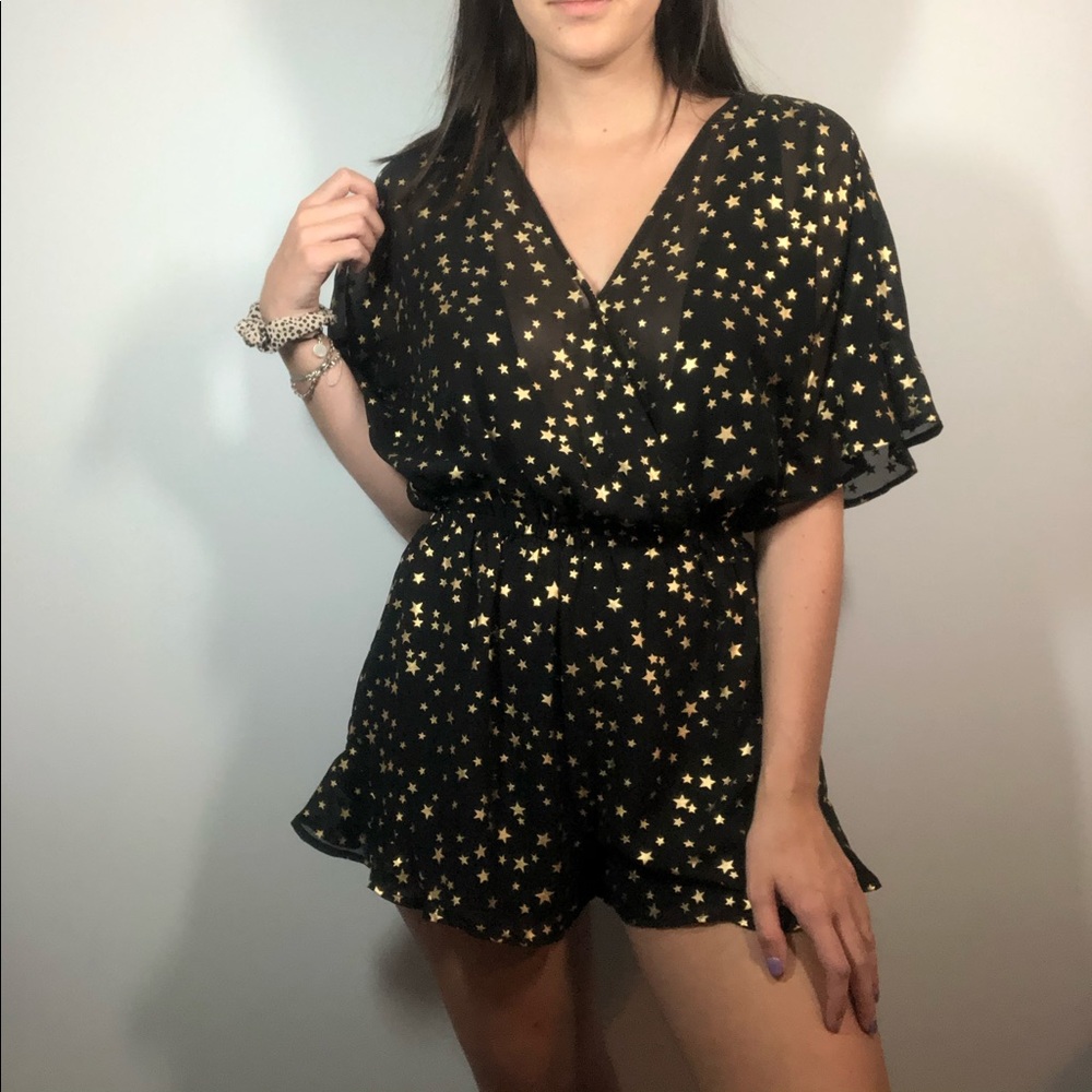 Anthropologie Golden Star Romper